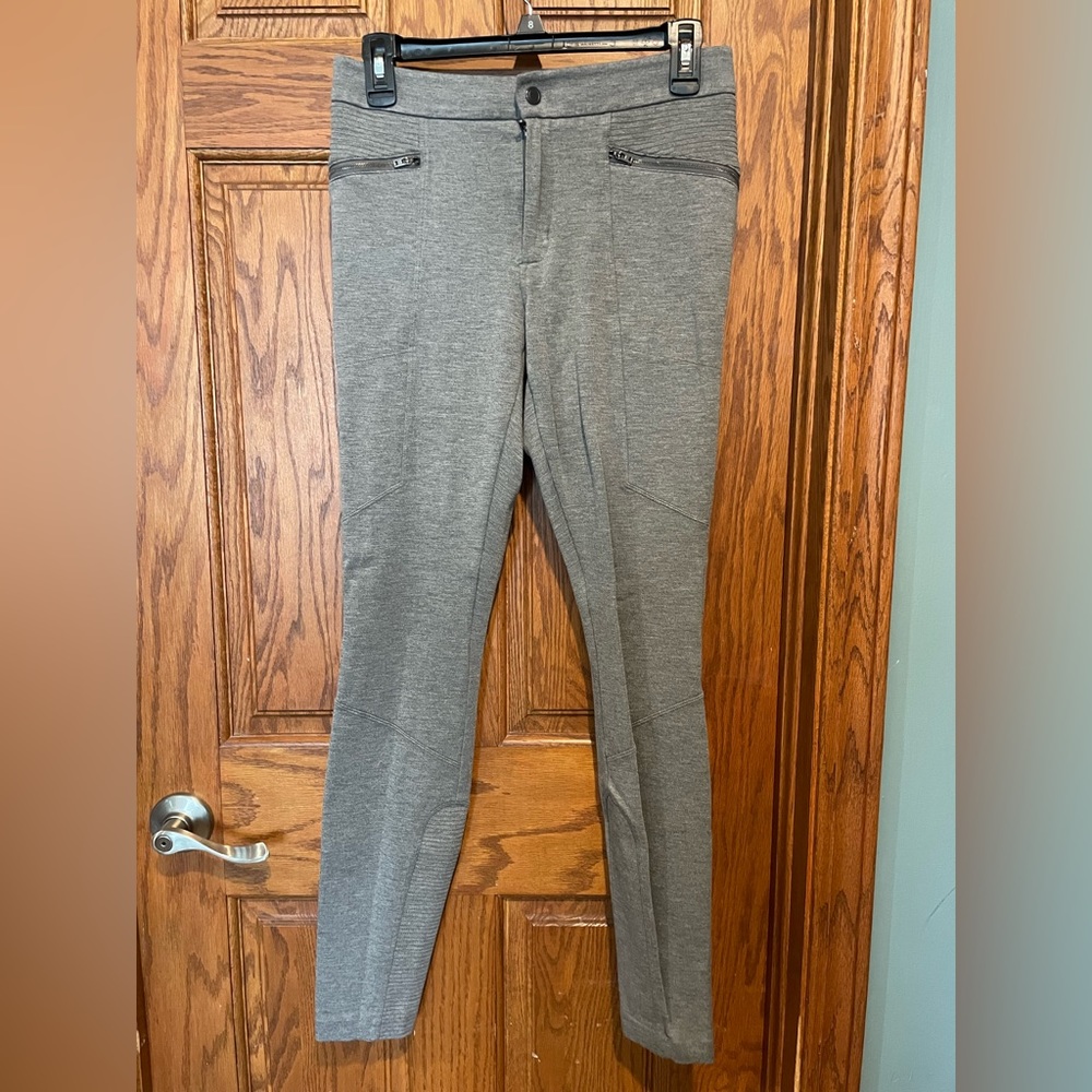 Athleta gray Moto zip leggings 6T tall